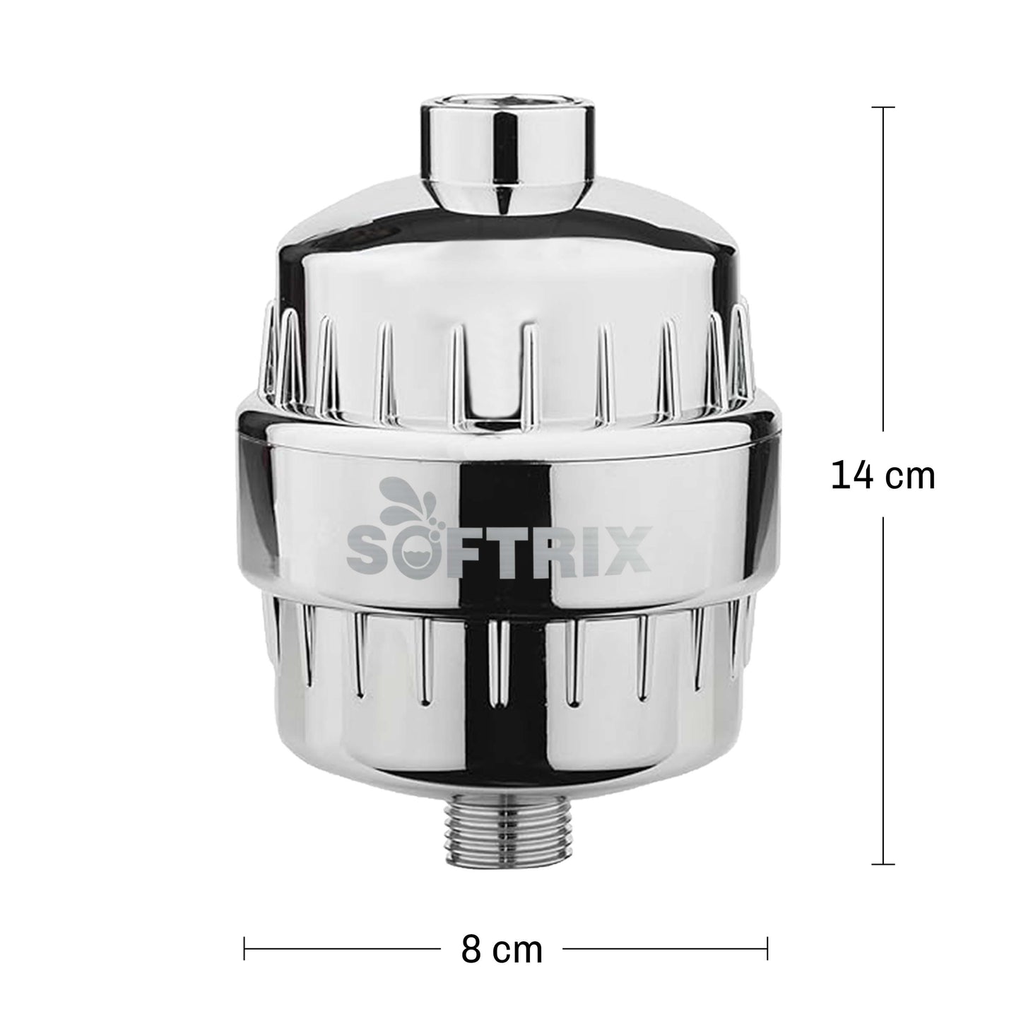 Softrix Premium Multi Stage Shower Water Filter Reduces Skin Dryness | Water Softener for Bathroom | Hard Water Filter (Chrome, Pack of 1)
