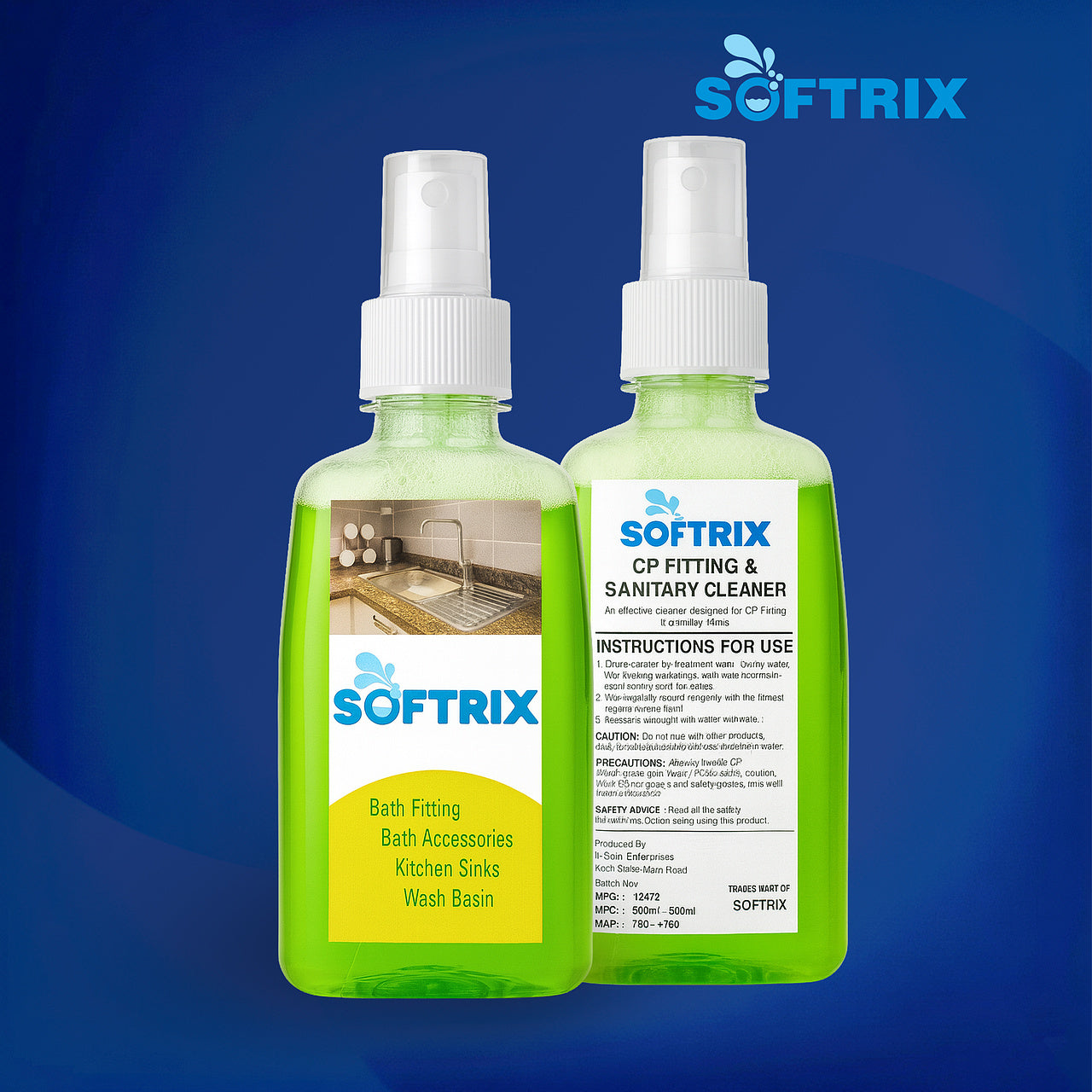 Softrix Hard Water Stain Remover Spray | CP Fitting & Bathroom Cleaner