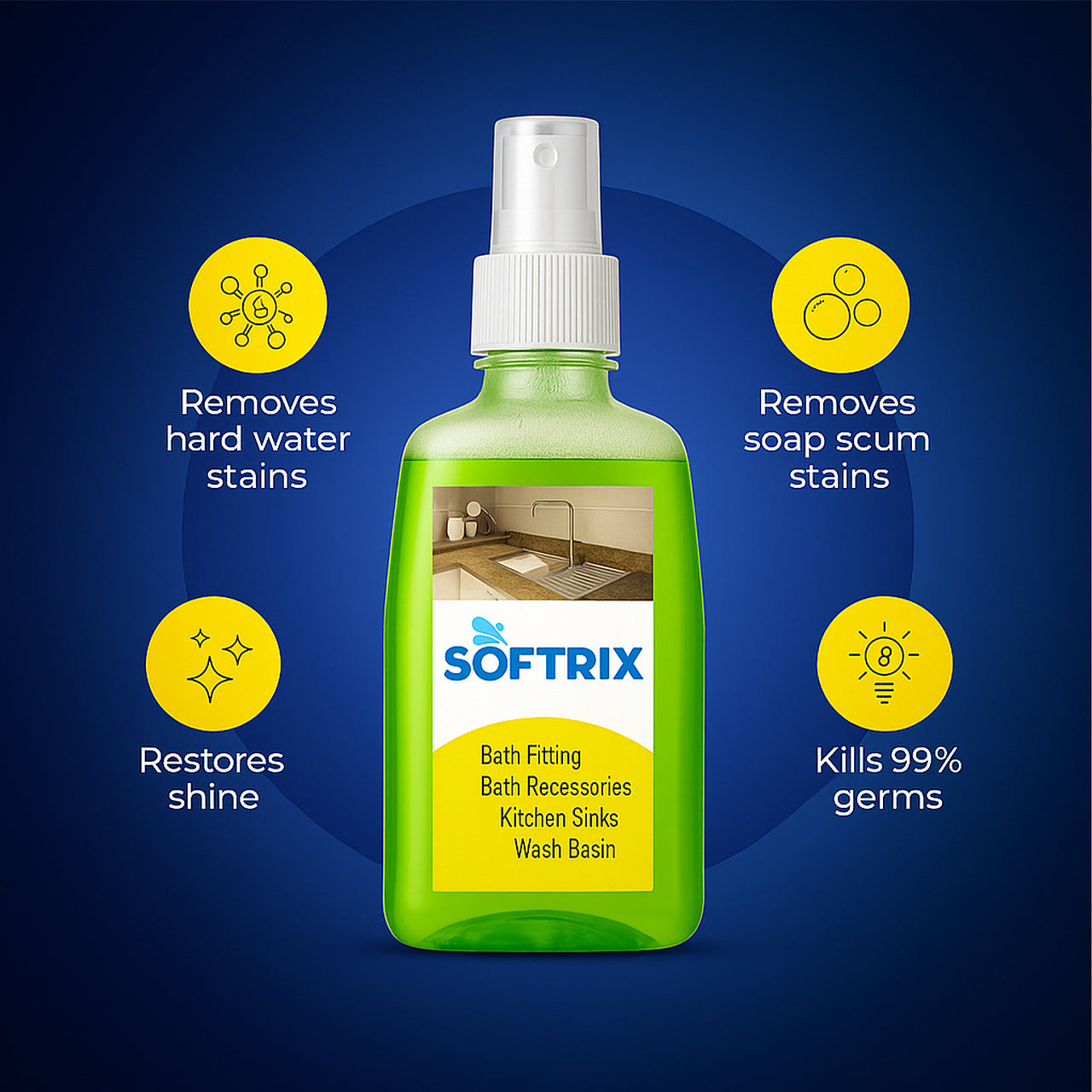 Softrix Universal Shower & Tap Water Filter Combo with Comb & Hard Water Stain Remover